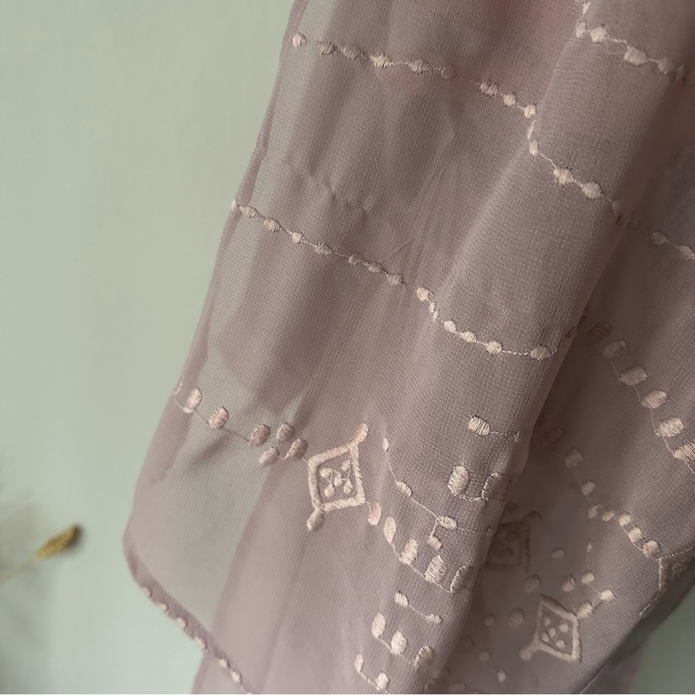 Soft Surroundings Embroidered Belted Duster Dress in Lavender XS - Picture 8 of 15